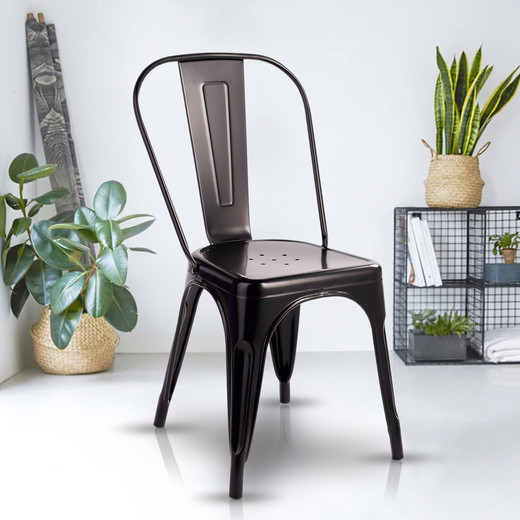 Silla de Bar Metal Tolix Negro