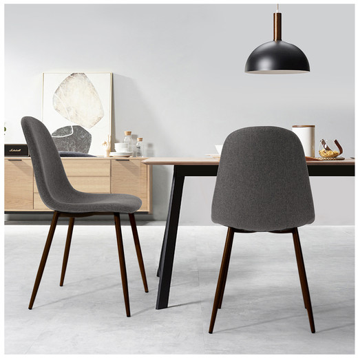 Pack 4 Sillas Comedor Sitial Charlton Tela Gris