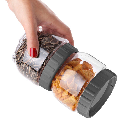 Frasco Canister Alimentos 550 Ml Gris