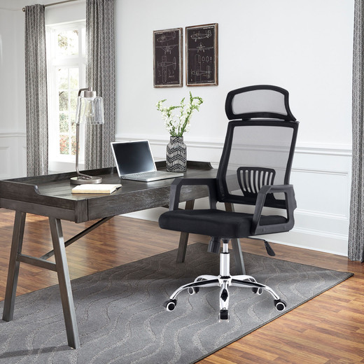 Silla de Oficina Respaldo Transpirable Negro