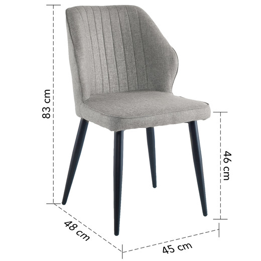 Pack 2 Sillas de Comedor Paris Gris