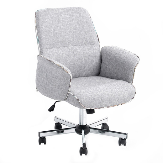 Silla de Oficina Acolchada Altura Regulable Gris