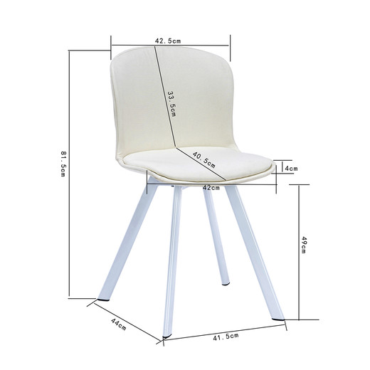 Pack 2 Sillas de Comedor PP y Tela Blanco