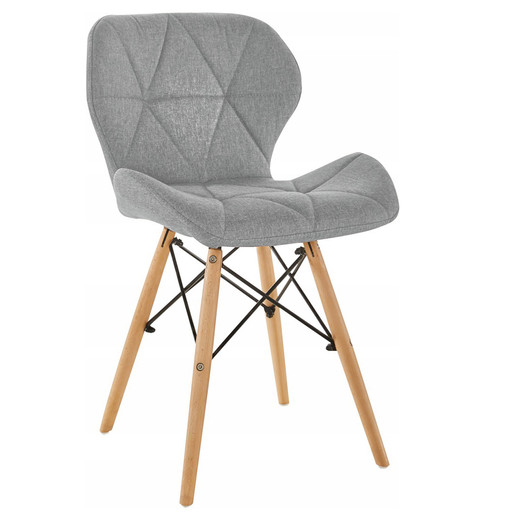 Pack 4 Sillas Eames Acolchada Tela Lino Gris