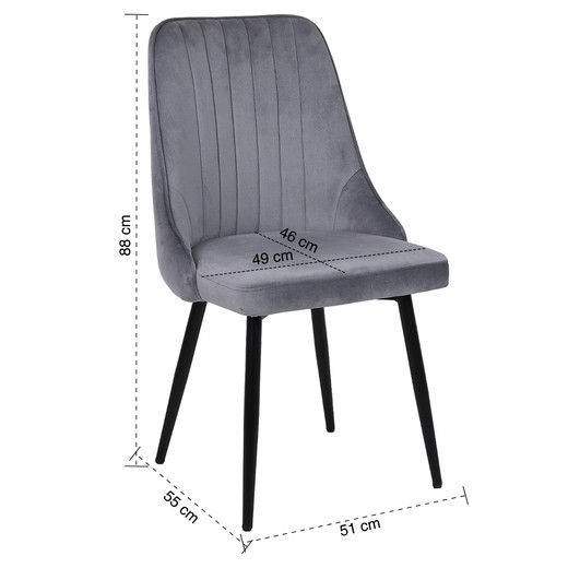 Pack 2 Silla Comedor Giorgio Gris