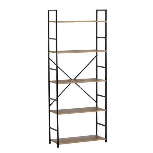Estante Cruz 5 niveles Industrial 144x59x24 Cm Café