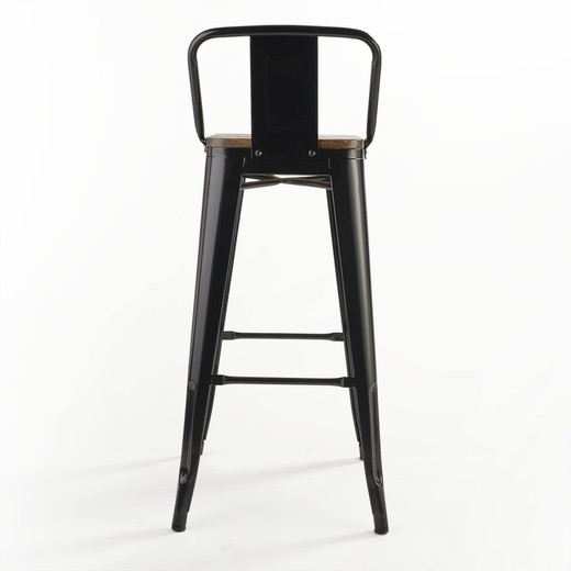 Pack 4 Pisos de Bar Tolix Asiento de Madera Negro