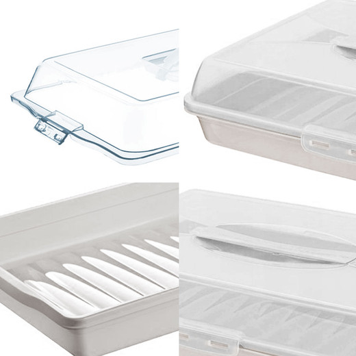 Caja Porta Alimentos Rectangular Blanco