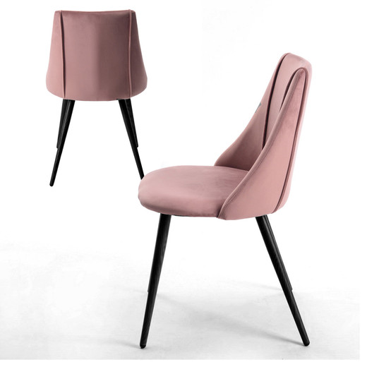 Pack 2 Sillas Comedor Sitial Terciopelo Rosado