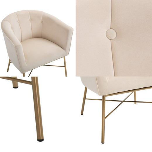 Poltrona Sitial Terciopelo Navona Beige