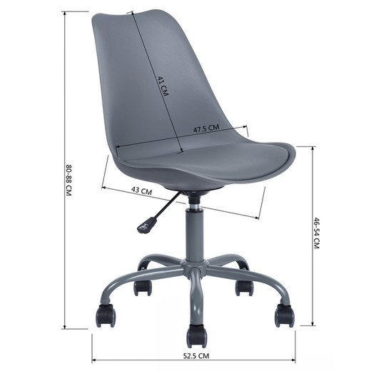 Silla de escritorio PP Giratoria - Gris