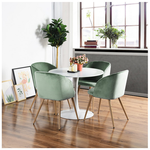 Pack 2 Sillas Comedor Lounge Terciopelo Verde