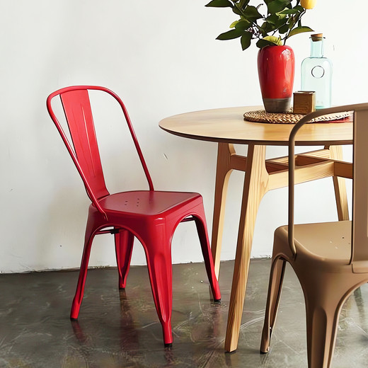 Pack De 4 Silla Metal Tolix Rojo
