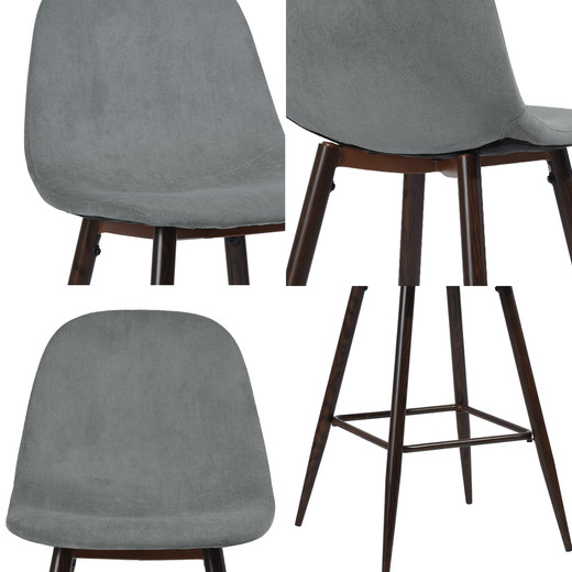 Pack 2 Pisos de Bar con Patas de Metal Gris