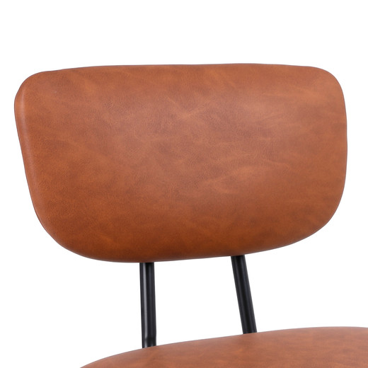 Pack 2 Pisos de Bar o Cocina Mid-Century con Respaldo Marrón