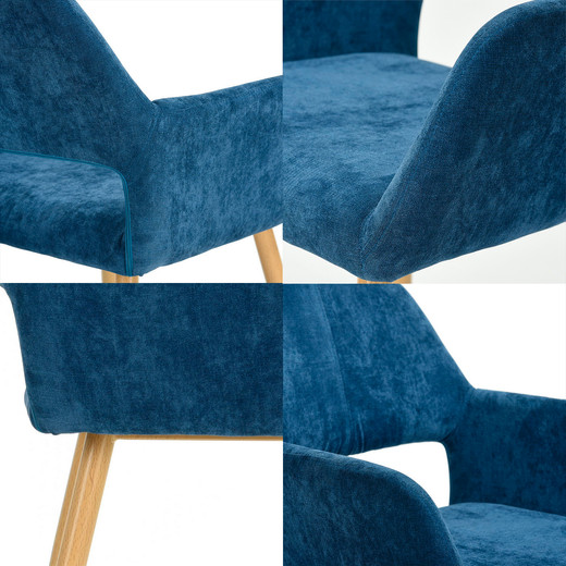 Silla Comedor Cromwell Terciopelo Azul