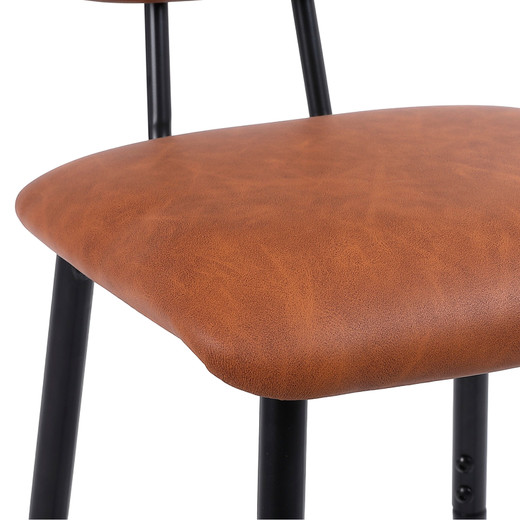 Pack 2 Pisos de Bar o Cocina Mid-Century con Respaldo Marrón