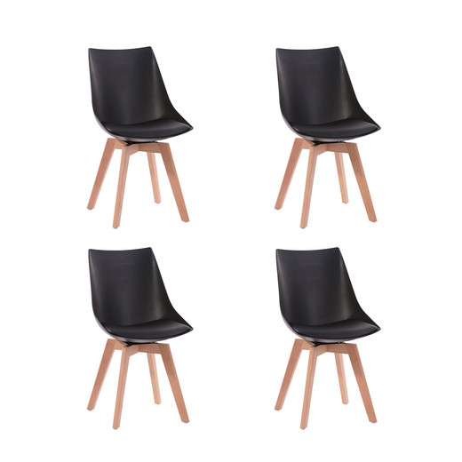 Pack 4 Sillas de Comedor Otawa Negro
