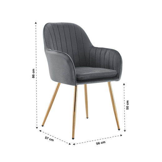 Pack 2 Sillas de Comedor Sitial Alessandro Gris