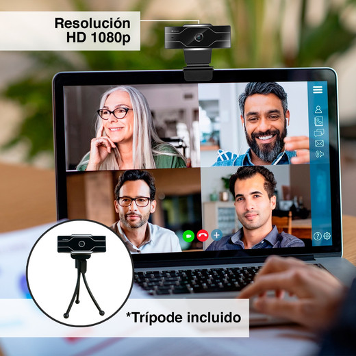 Cámara Web de 1080P con Trípode Beacon Negro