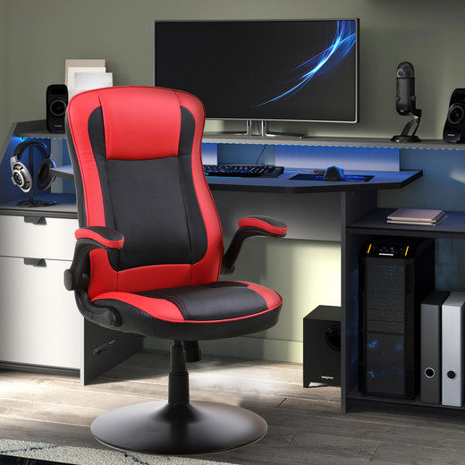 Silla Gamer con Base de Metal Rojo