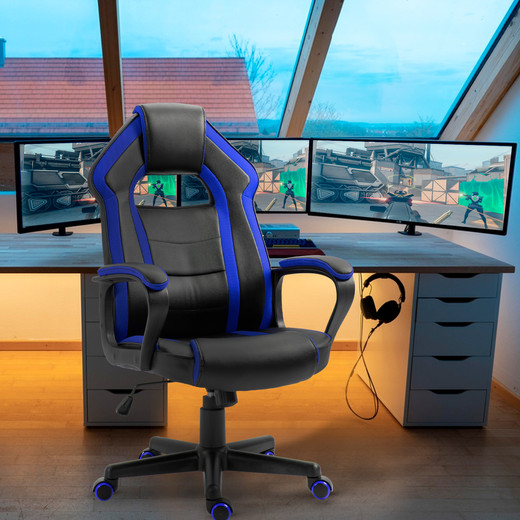 Silla Gamer Revolution Game Altura Ajustable Azul