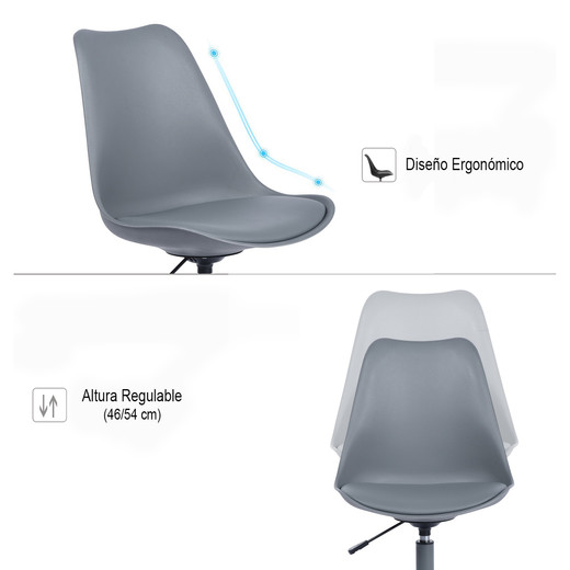 Silla de escritorio PP Giratoria - Gris