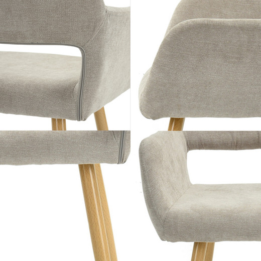 Silla Comedor Sitial Cromwell Tela Beige