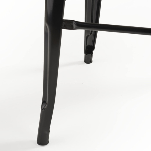 Pack 4 Pisos de Bar Tolix Asiento de Madera Negro