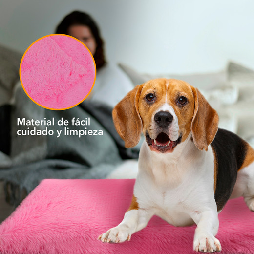 Colchoneta Mascotas Antiestres Rectangular L Rosa