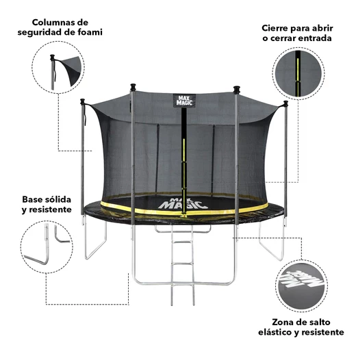 Cama Elástica 366 cm (12 Ft) Negro