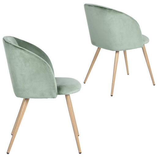 Pack 2 Sillas Comedor Lounge Terciopelo Verde