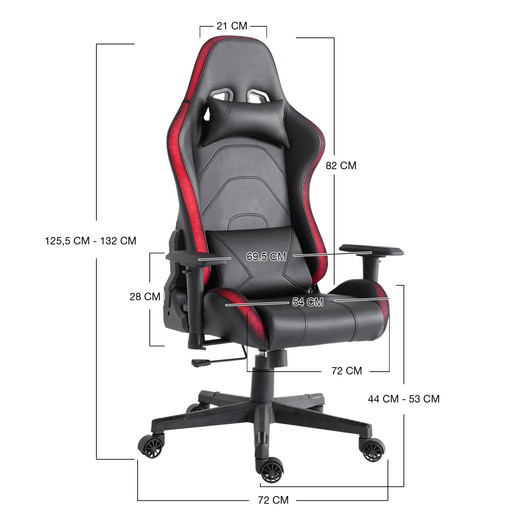 Silla Gamer Lights Game PVC Base Nylon - Negro