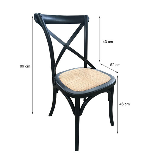 Pack 2 Sillas de Comedor Retro Negro