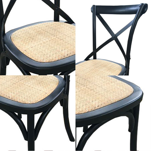 Pack 2 Sillas de Comedor Retro Negro