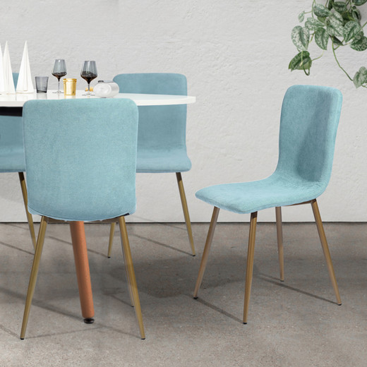 Comedor 4P Emily 80X74 + Sillas Gold Juliet Menta