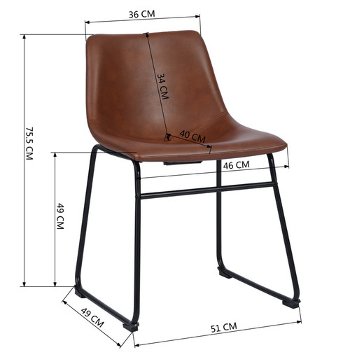 Pack 2 Sillas de Comedor Burgos Café