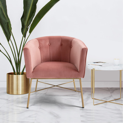 Poltrona Sitial Terciopelo Navona Rosa