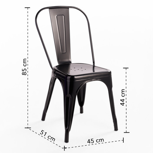 Silla de Bar Metal Tolix Negro