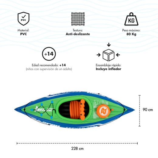 Kayak 1 Persona Azul