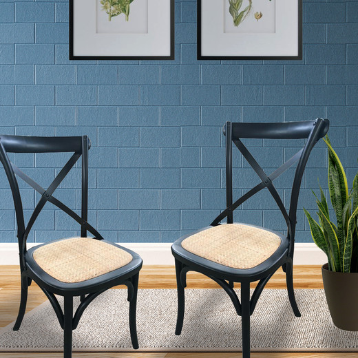 Pack 2 Sillas de Comedor Retro Negro