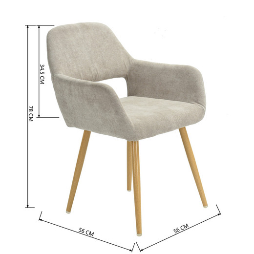 Silla Comedor Sitial Cromwell Tela Beige