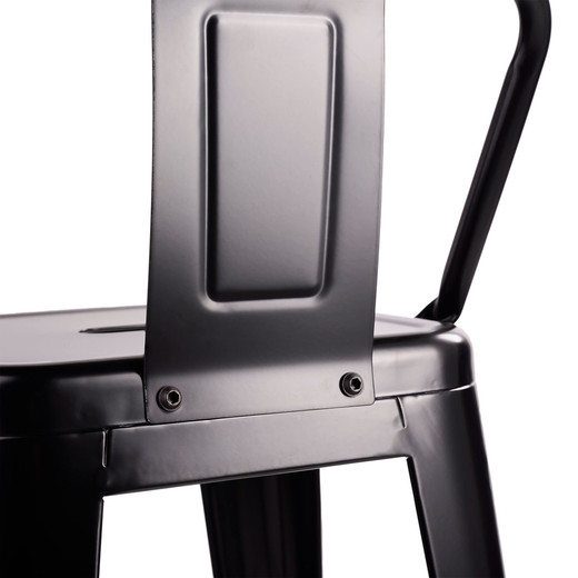 Pack 4 Piso Taburete Tolix Con Respaldo Negro