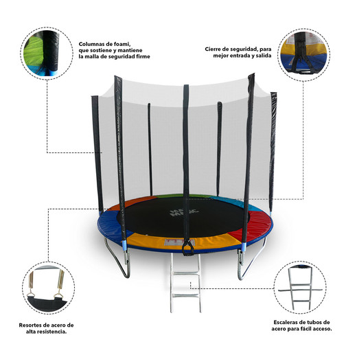 Cama Elástica Trampolín para Niños 8 FT 244 cm