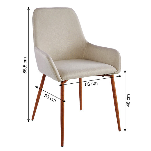 Pack 2 Sillas Comedor Lino Margaret Beige