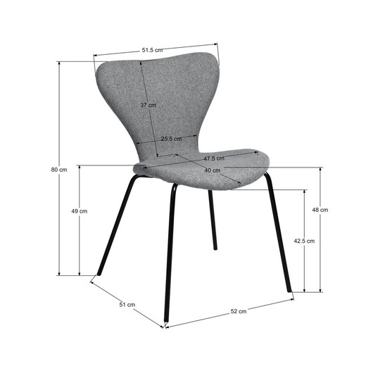 Pack 4 Sillas Comedor Sicodelia Gris
