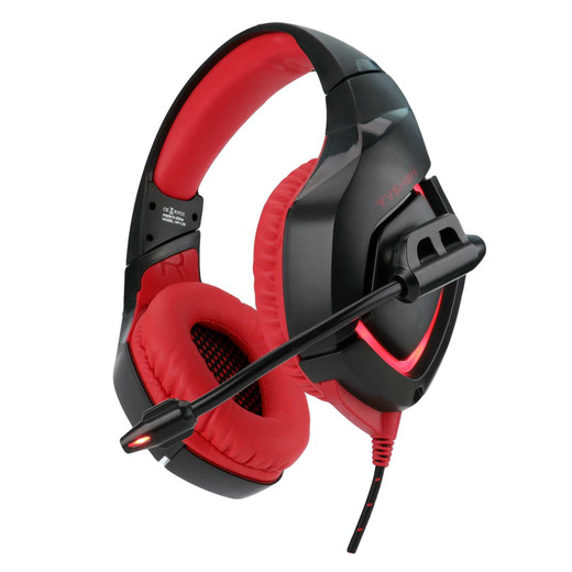 Audífonos Gamer L1B Luces Led con Micrófono Rojo