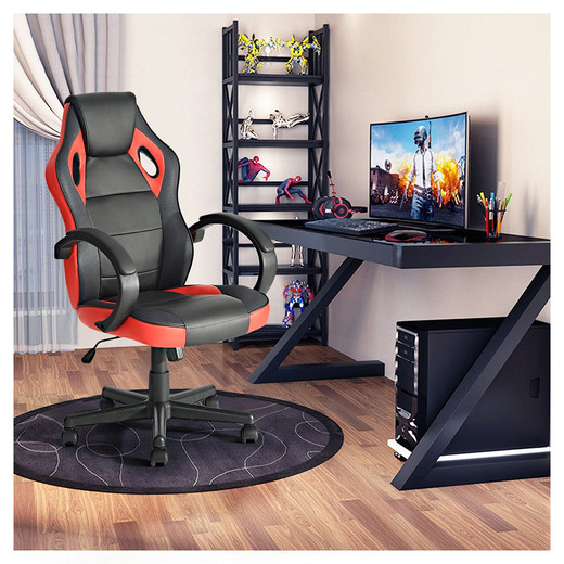 Silla Gamer PU Ergonómica - Rojo