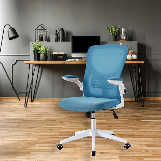 Silla de Oficina con Reposa Brazos Azul