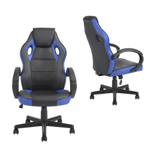 Silla Gamer PU Ergonómica - azul
